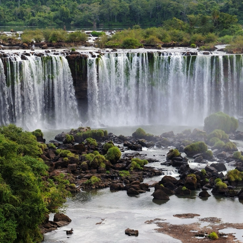 Vue des chutes d'Iguazú, l'une des plus spectaculaires merveilles naturelles d'Argentine, au cœur d'une forêt tropicale luxuriante. A découvrir lors de votre prochain voyage sur mesure en Argentine avec Horizons Nouveaux