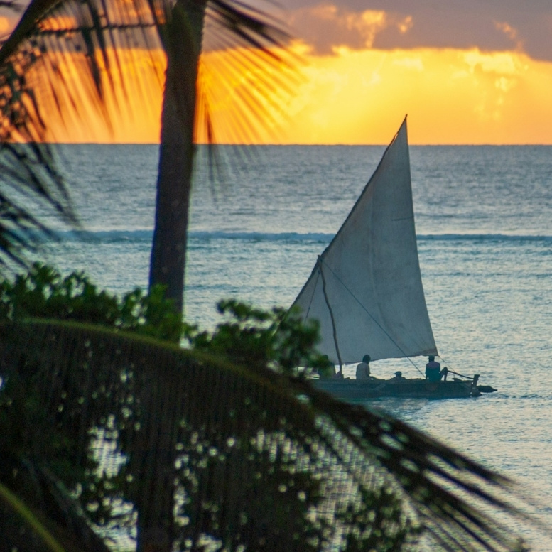 Au large de Matemwe, sur la côte nord-est de Zanzibar, un dhow traditionnel glisse silencieusement sur les eaux de l'océan Indien. Entre lagons turquoise, villages de pêcheurs et couchers de soleil flamboyants, cette côte préservée incarne toute la douceur et l'élégance de l'archipel tanzanien.