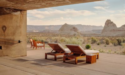 Architecture minimaliste d'Amangiri Lodge, intégrée aux reliefs ocre du désert américain et offrant un accès privilégié aux merveilles naturelles de l'Utah et de l'Arizona.